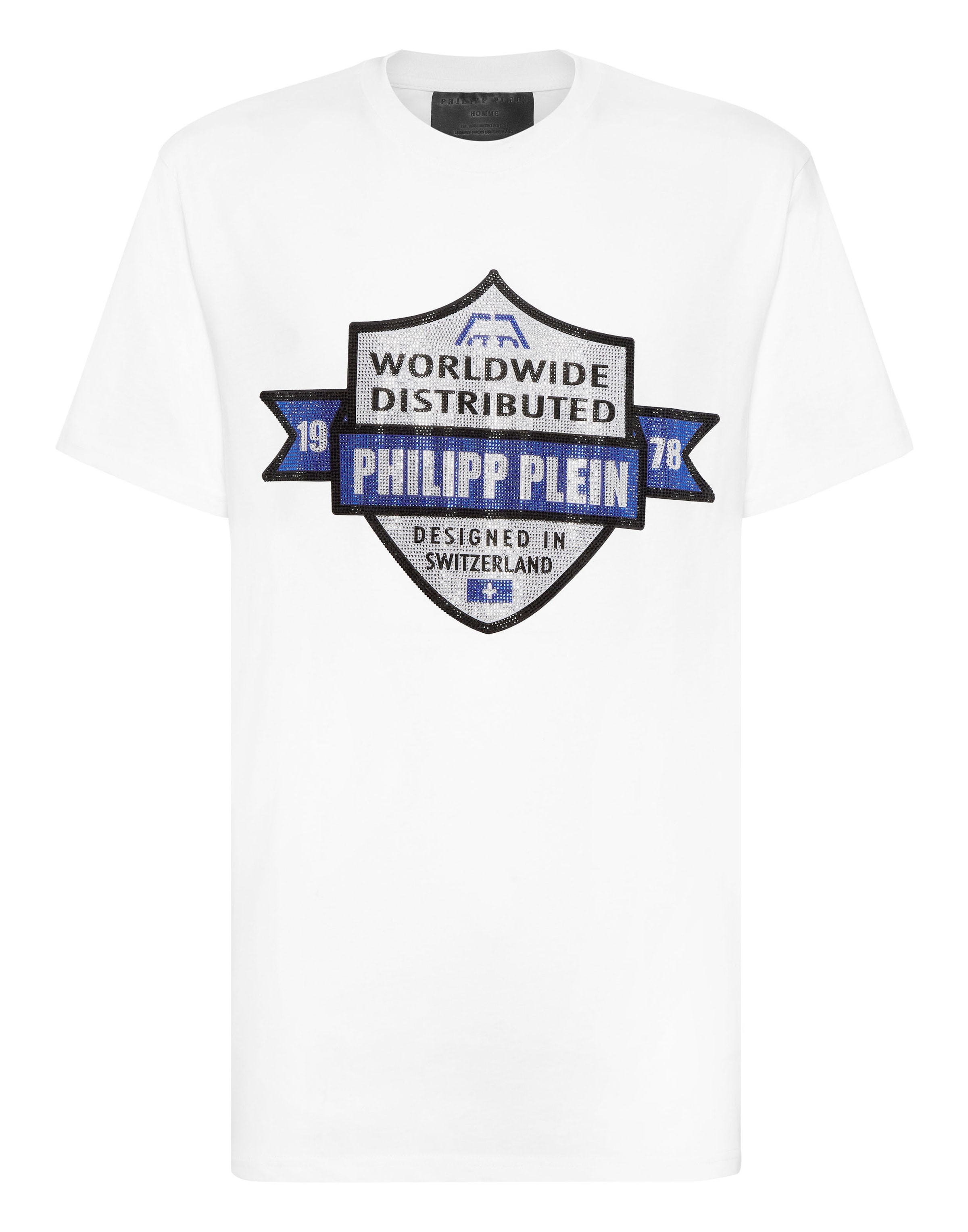 T-Shirt 'Crest' Philipp Plein en blanc : devant