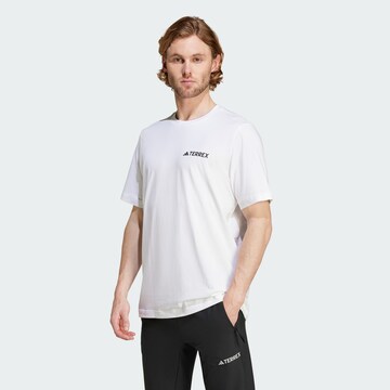 ADIDAS TERREX Functioneel shirt 'Mountain' in Wit: voorkant