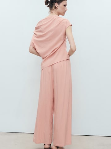 MANGO Wide Leg Laskoshousut 'BERTA-H' värissä vaaleanpunainen
