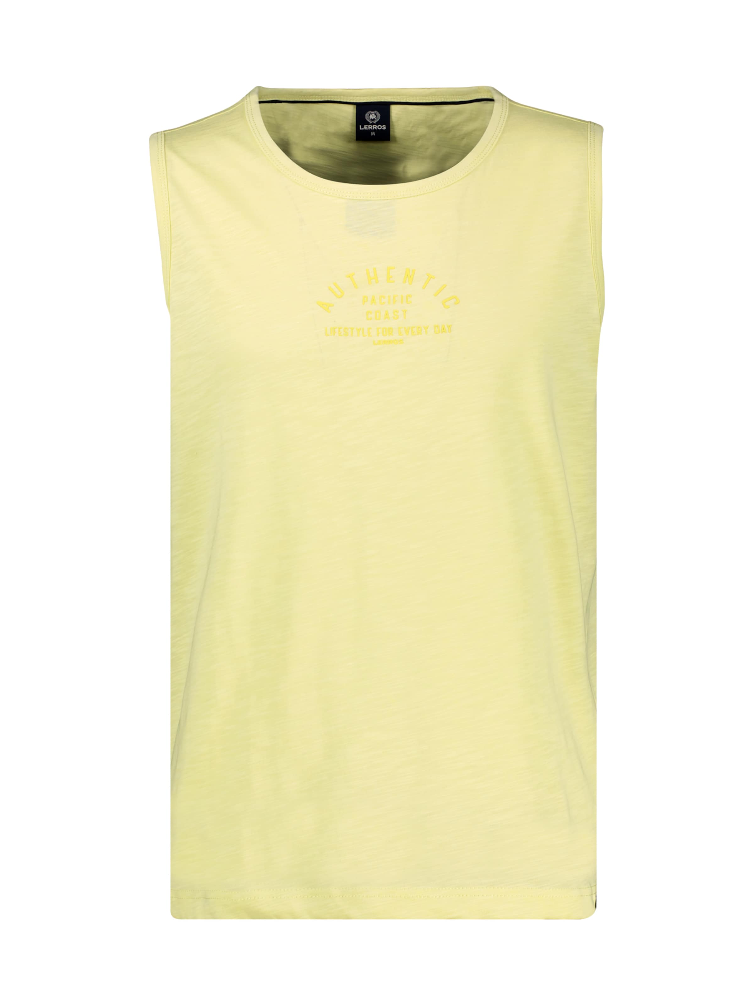 LERROS Luftiges Tanktop aus Baumwolle mit trendigem Slogan-Print in Gelb: Vorderseite