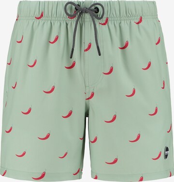 Shiwi Badshorts 'chili pepper 4-way stretch' i grön: framsida