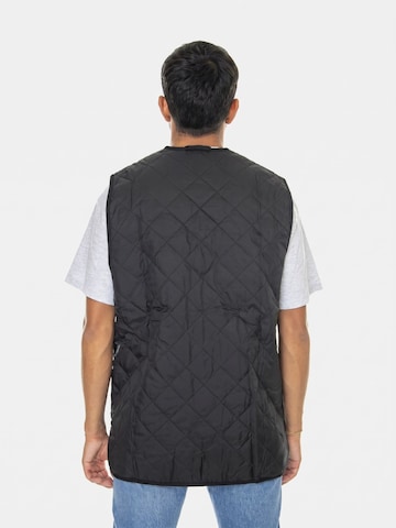 Barbour Vest 'Mens Quilted Waistcoat Zip Liner Black Modern Sleeveless Jacket' in Black