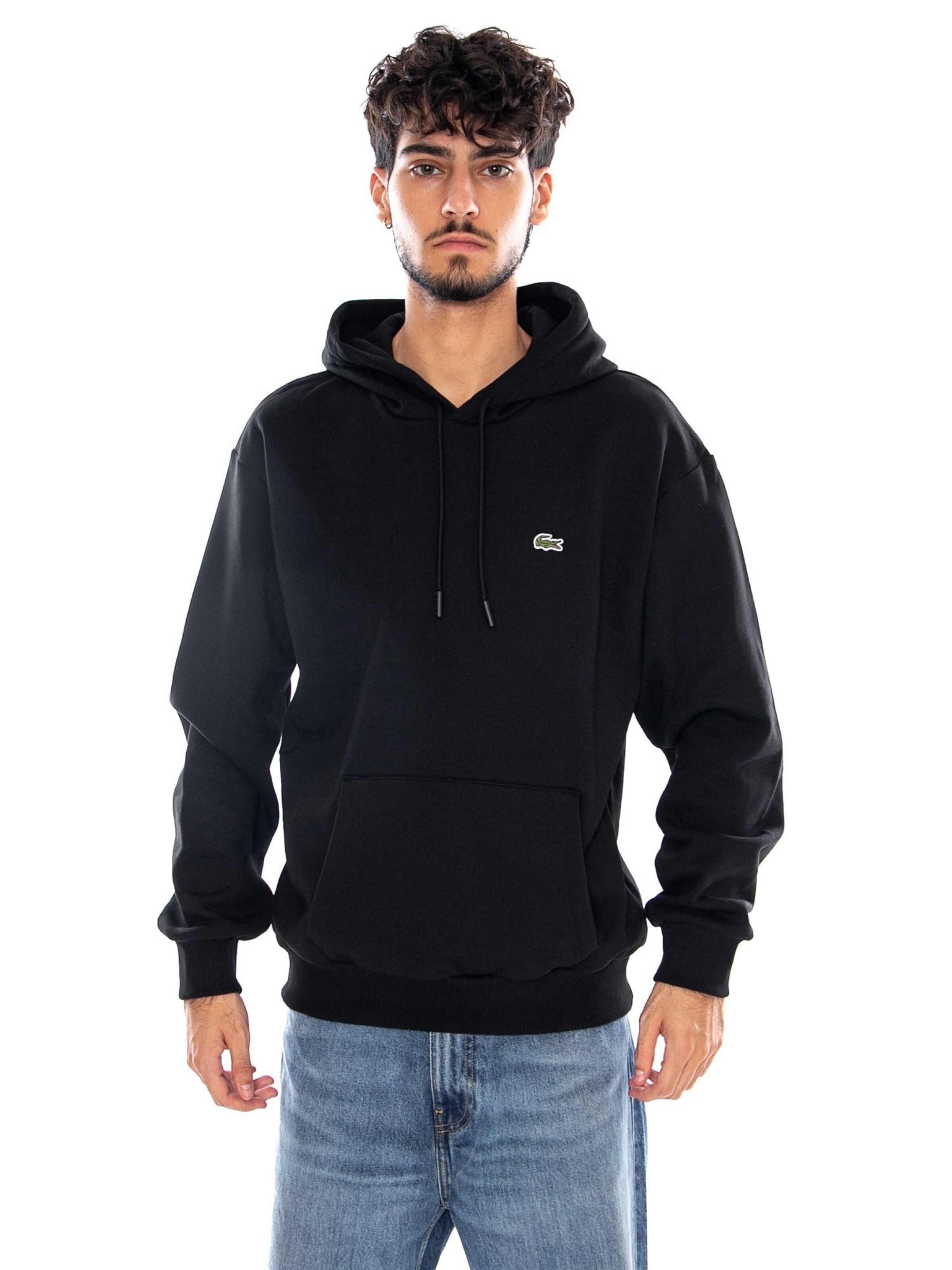 Felpa 'SWEATSHIRT BLACK' di LACOSTE in nero: frontale