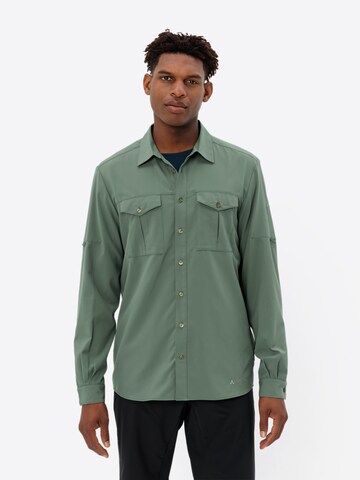 VAUDE Regular fit Athletic button up shirt 'Rosemoor II' in Green: front