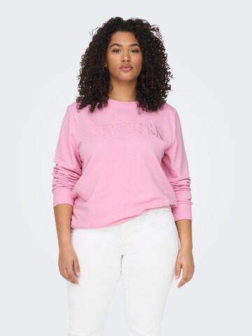 ONLY Carmakoma Sweatshirt 'Lucine' in Roze: voorkant