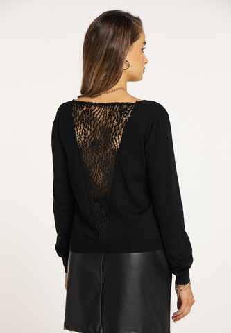 Pullover di faina in nero