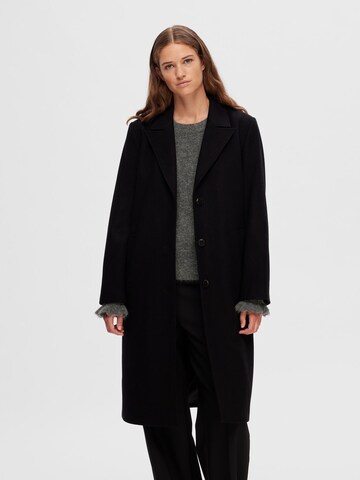 Manteau mi-saison 'ALMA' SELECTED FEMME en noir