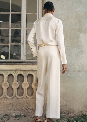 MANGO Wide leg Pleat-Front Pants in Grey