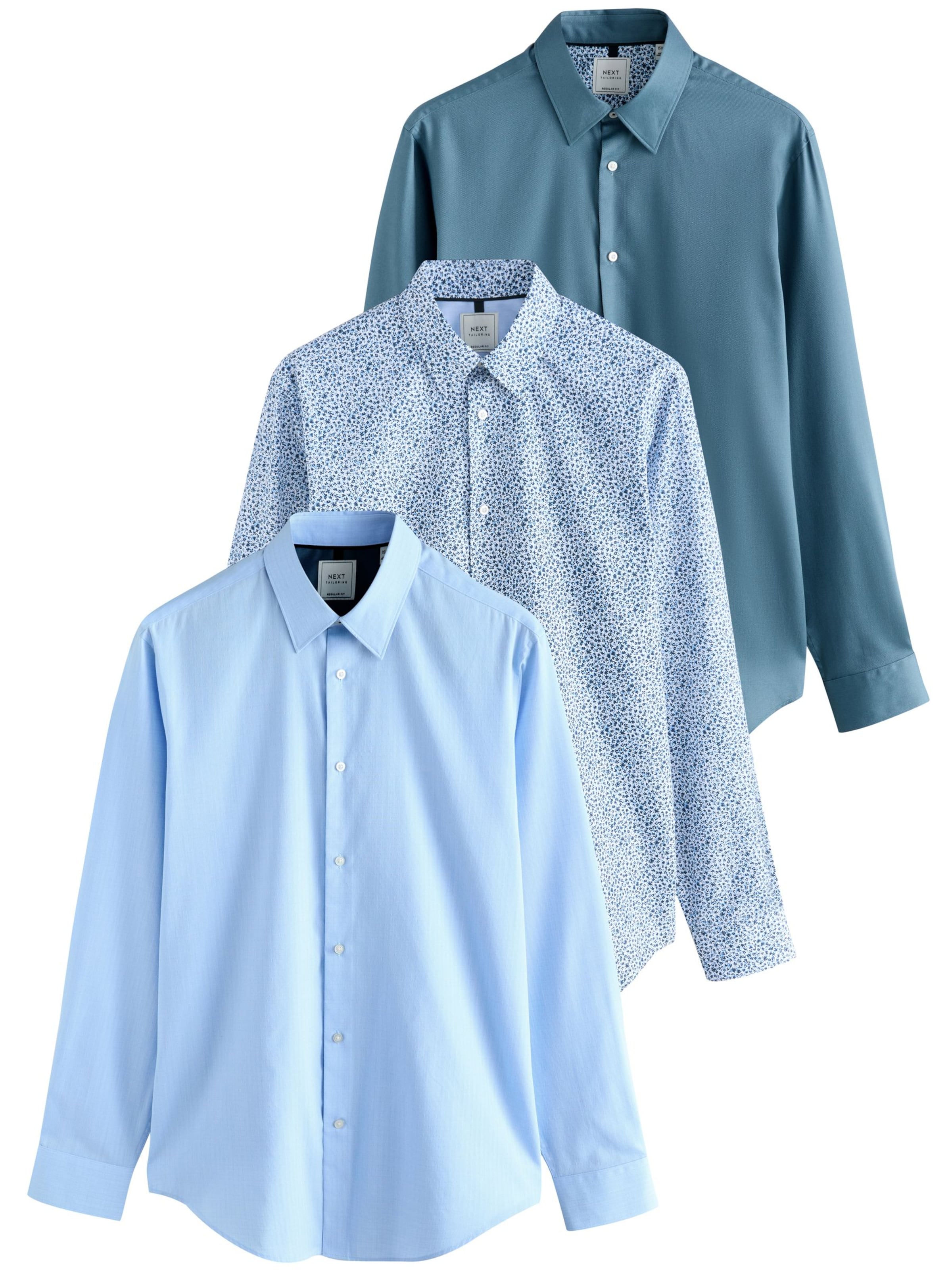 Next Regular fit Риза в синьо: отпред