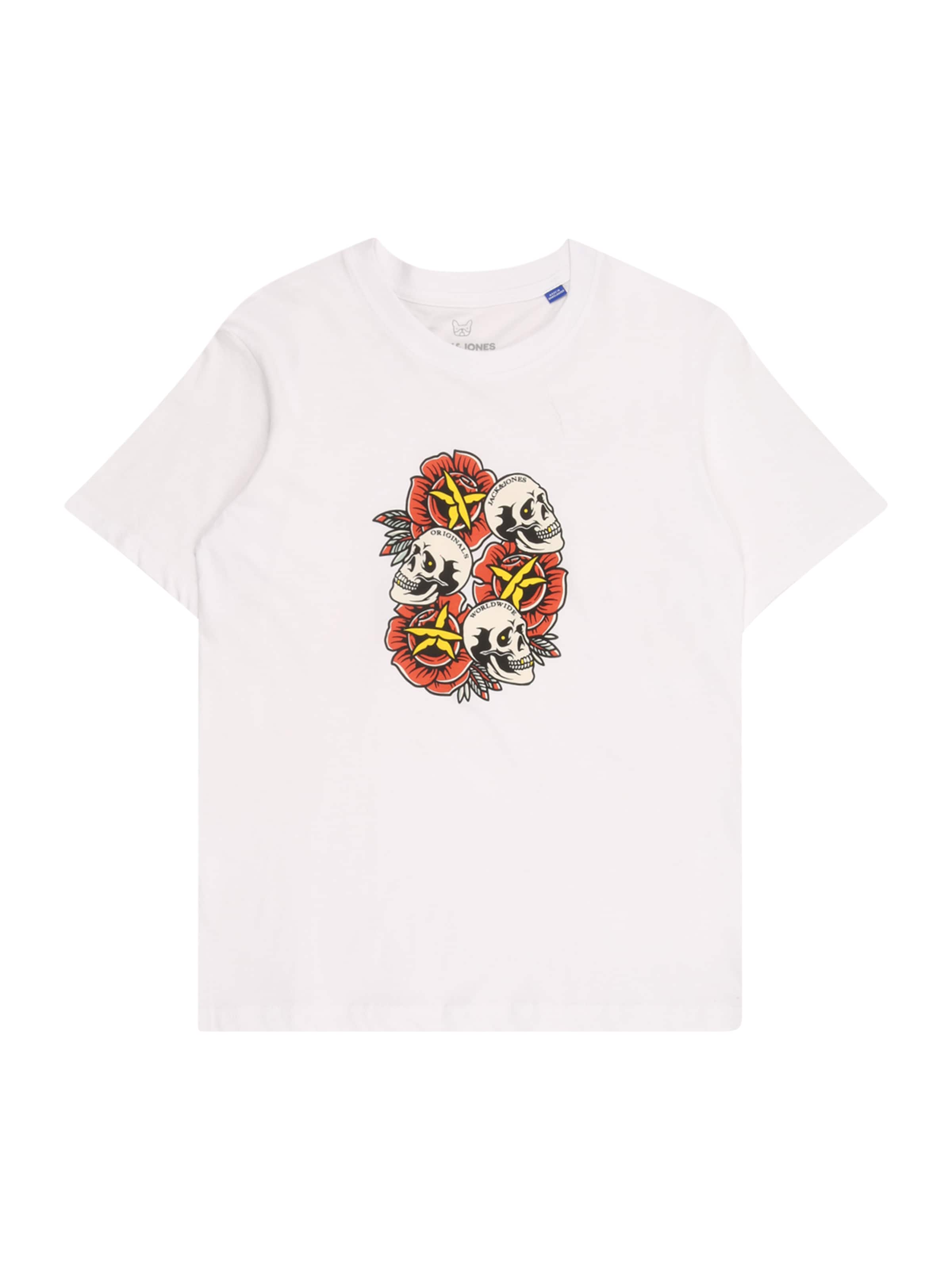 Jack & Jones Junior Póló 'JORAnatomy Skull' - fehér: elől