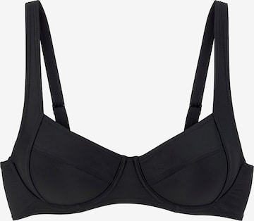 LASCANA T-Shirt Bikini zgornji del 'Lolo' | črna barva: sprednja stran