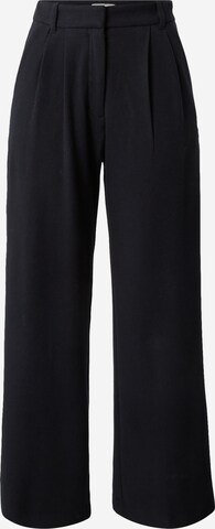 Wide Leg Pantalon à pince Abercrombie & Fitch en noir : devant