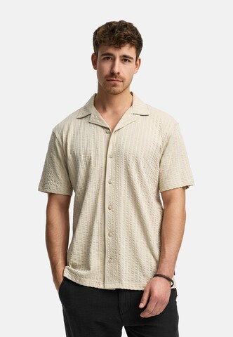 INDICODE JEANS Regular fit Overhemd 'Crepe' in Beige: voorkant