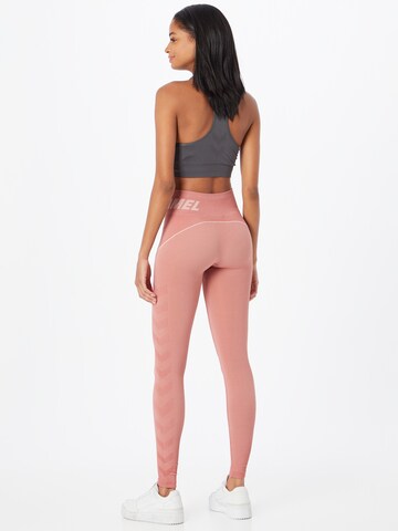 Skinny Pantaloni sport de la Hummel pe roz