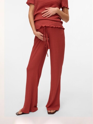 Wide Leg Pantalon 'MLADINE' MAMALICIOUS en marron : devant
