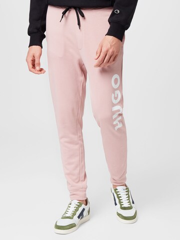 HUGO Zwężany krój Spodnie 'Dutschi' w kolorze różowy: przód