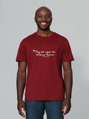T-Shirt 'Das Ist Aber Ein Schöner Baum' Watapparel en rouge : devant