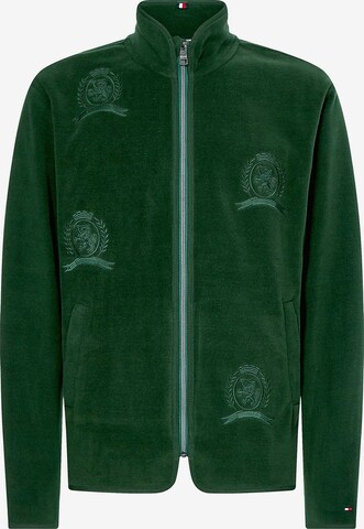 TOMMY HILFIGER Fleece jas in Groen: voorkant