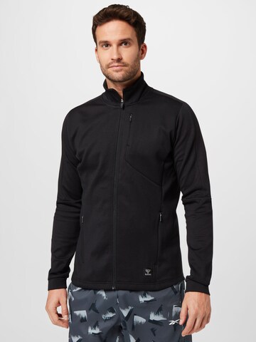 Hummel Sports sweat jacket in Black: front
