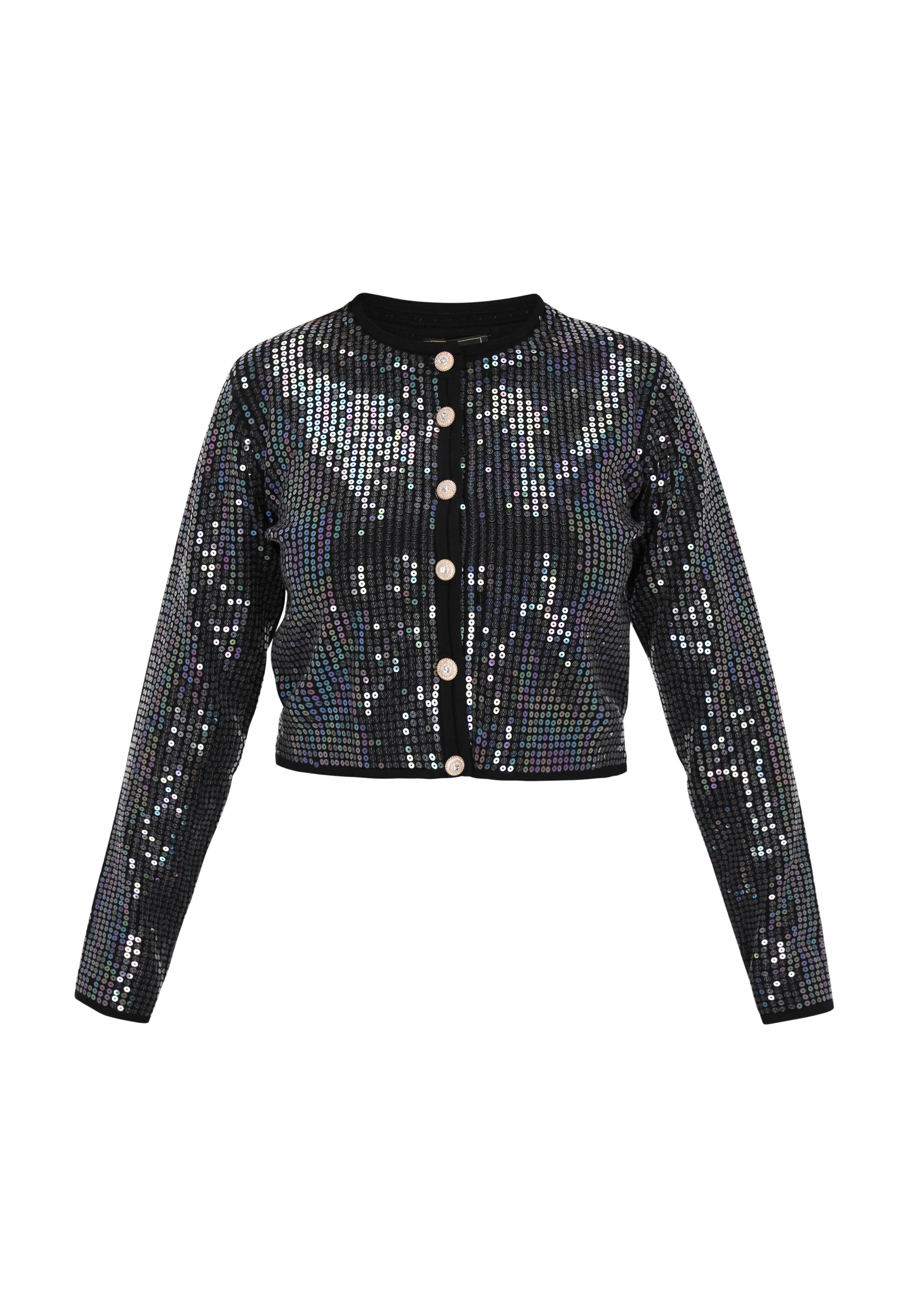 faina Πλεκτή ζακέτα 'Fashion Look' σε μαύρο: μπροστά