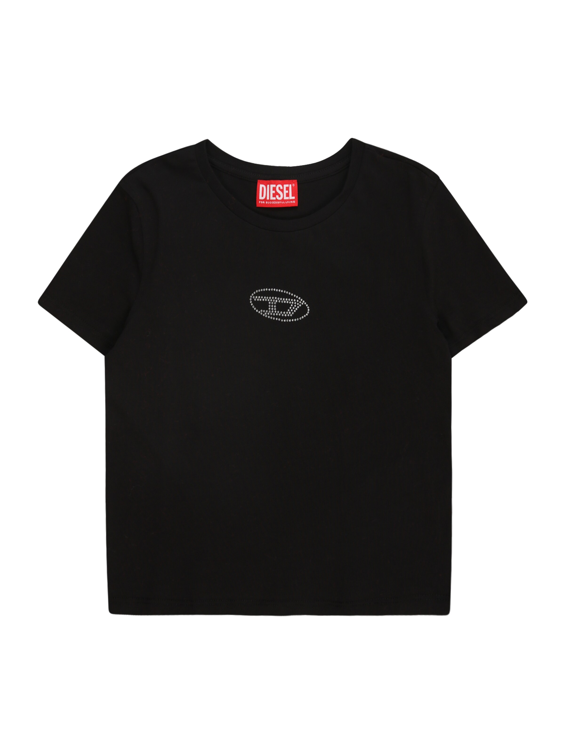 Tricou 'TSLIGX' de la DIESEL pe negru: față