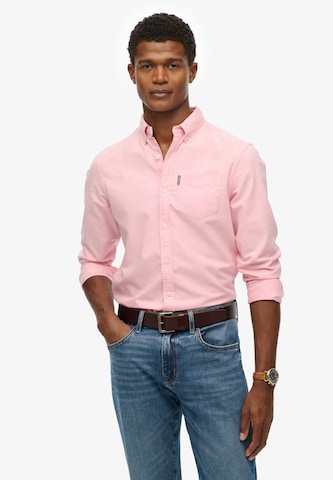 Superdry Regular fit Overhemd 'Essentials' in Oranje: voorkant