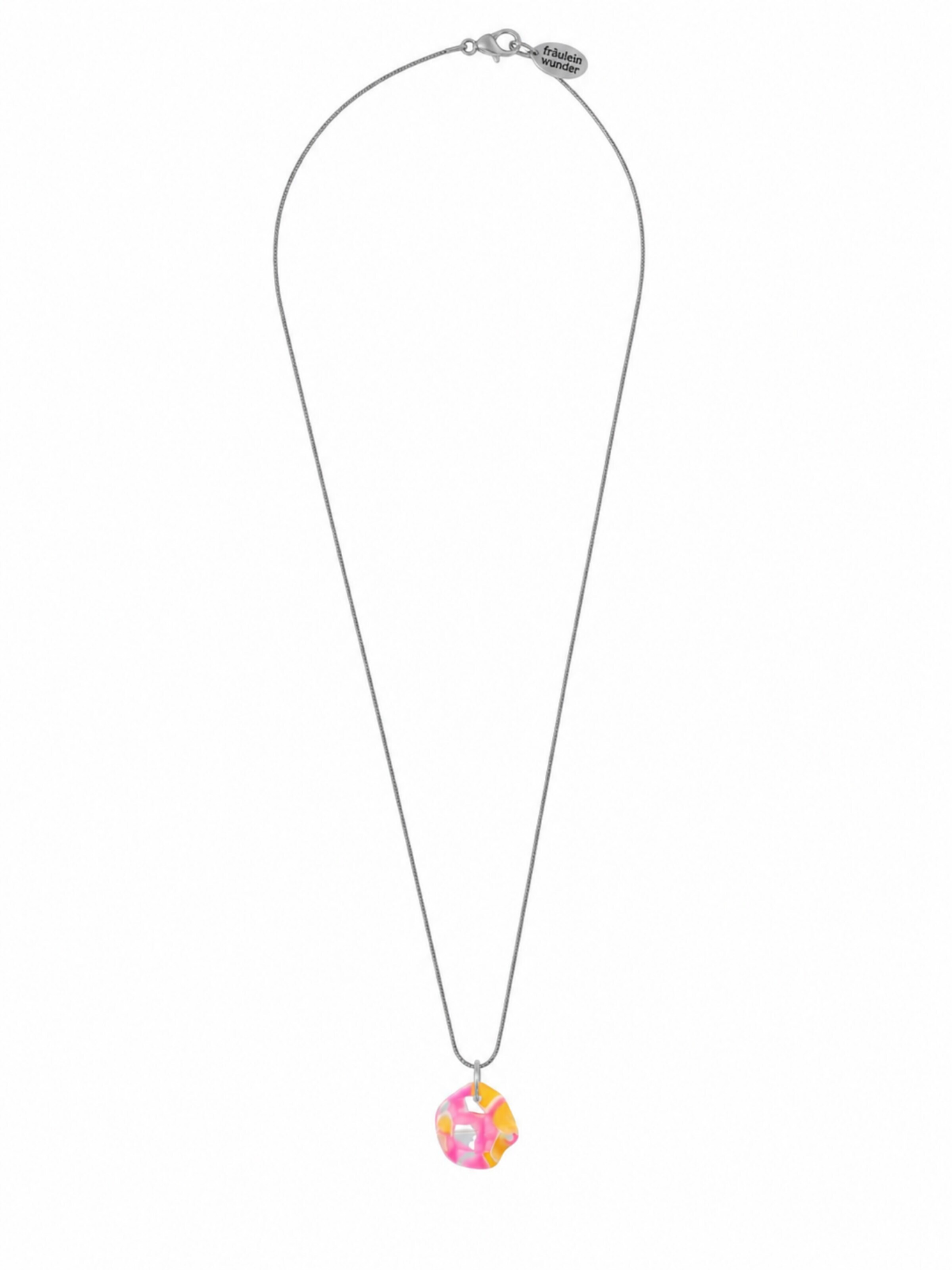 Fräulein Wunder - Colar 'Acetat Alice Silber' em rosa: frente