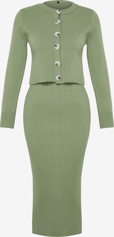 žalia Trendyol Megzta suknelė: priekis