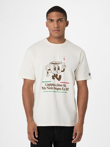 T-Shirt 'Navigli Caffé' FILA en blanc : devant