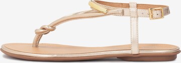 Kazar T-Bar Sandals in Gold: front