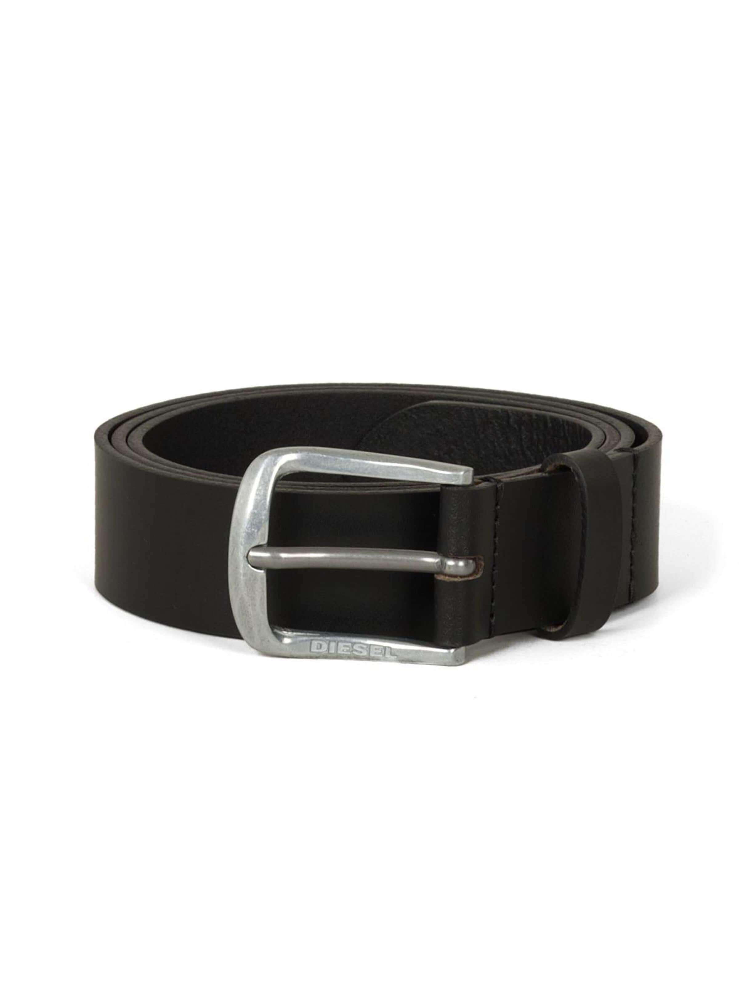 DIESEL Ceinture 'LOGO B-BASIC LEATHER BELT' en 95 en noir denim, Vue avec produit