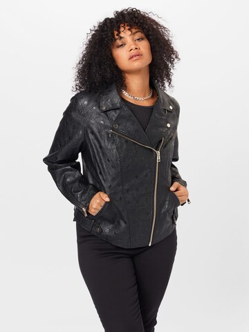 River Island Plus Bikerjacke in Schwarz: predná strana