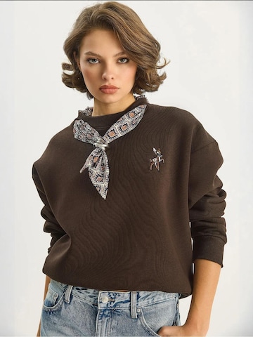 Bianco Lucci Sweatshirt in Brown: front