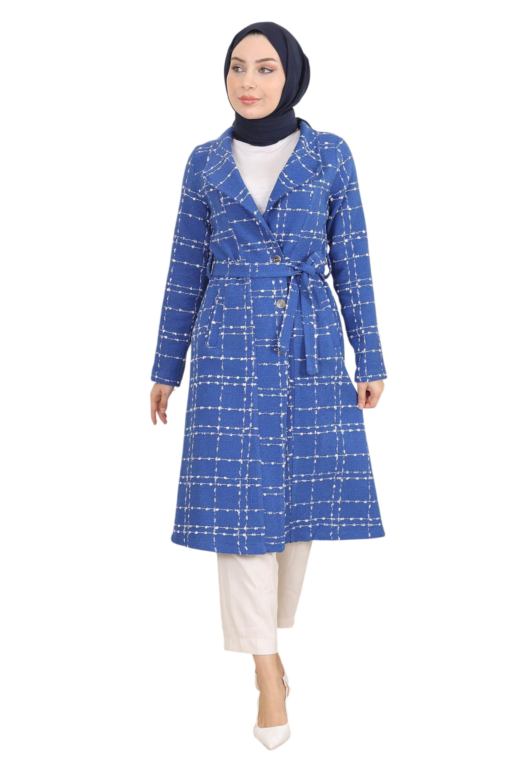 MODAMIHRAM Between-seasons coat in Blue: front