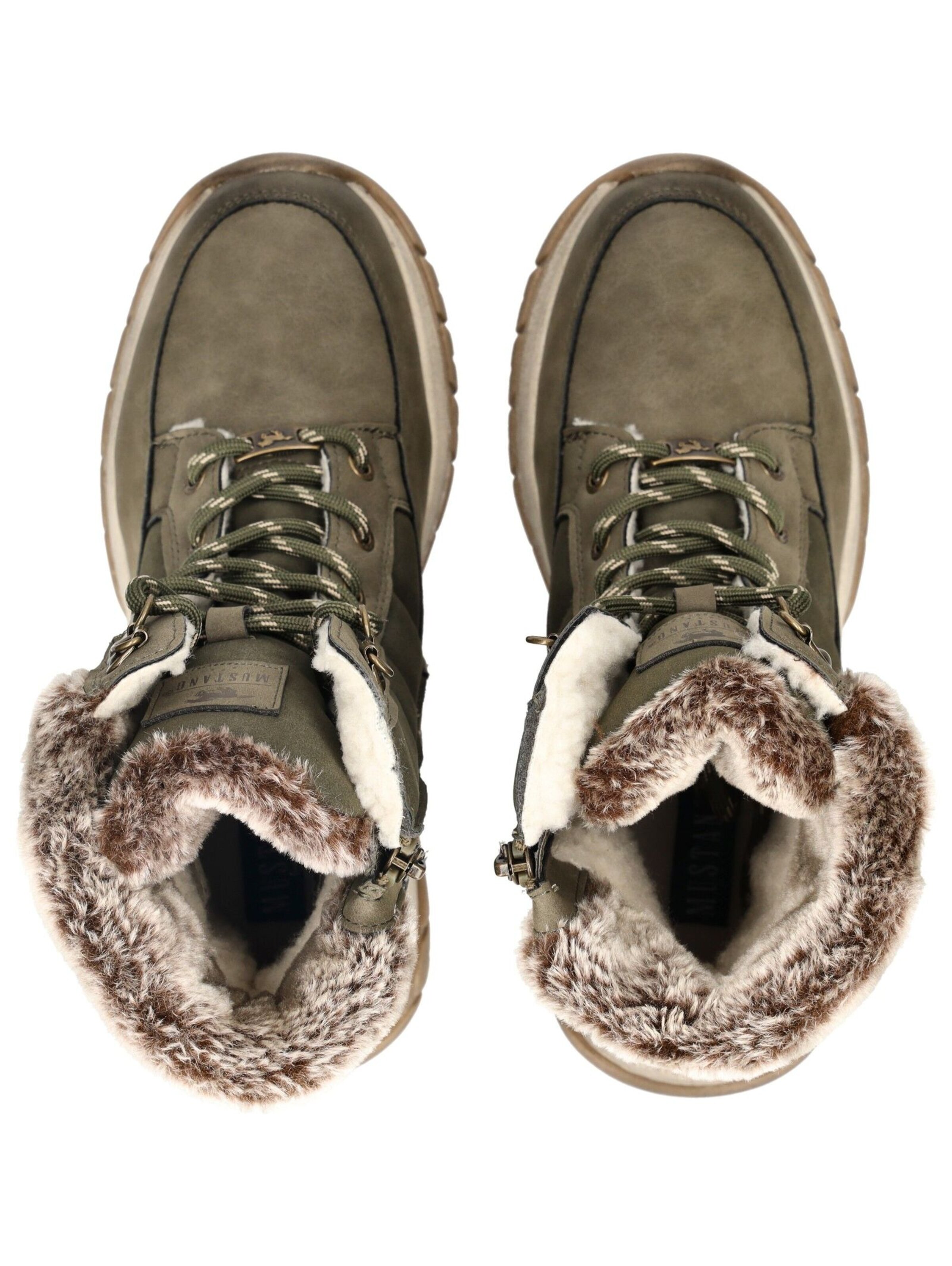 MUSTANG Schnürstiefelette in Grün