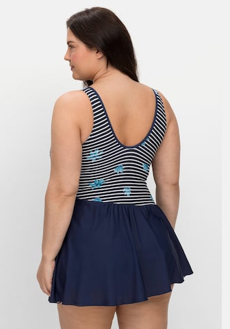 SHEEGO Triangle Swimsuit Dress in Blue