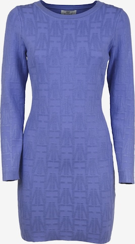 Influencer Gebreide jurk in Blauw: voorkant