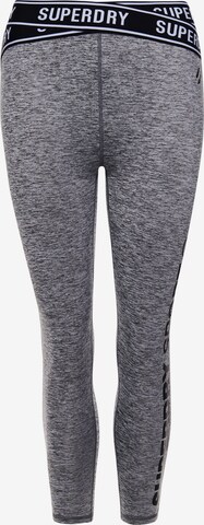 Skinny Pantalon de sport Superdry en gris : devant