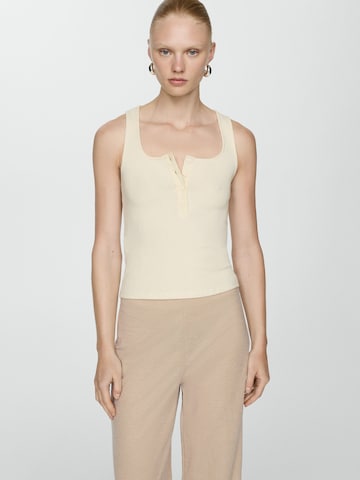 MANGO Wide leg Broek 'PEACH' in Beige
