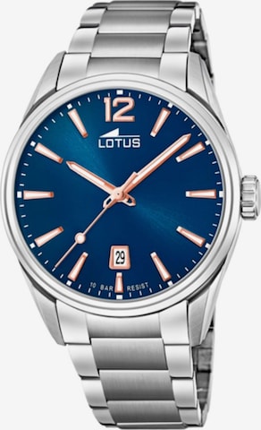 Lotus Analoog horloge in Blauw: voorkant