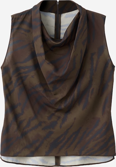 MANGO Blusentop 'GRETA' in navy / braun / sepia, Produktansicht