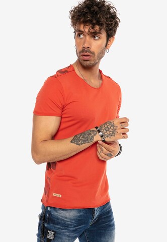 Redbridge T-Shirt 'San Diego' im Double Look in Orange: predná strana