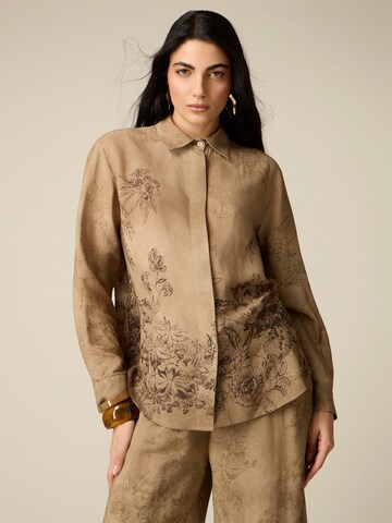 oltre - Blusa en marrón: frente
