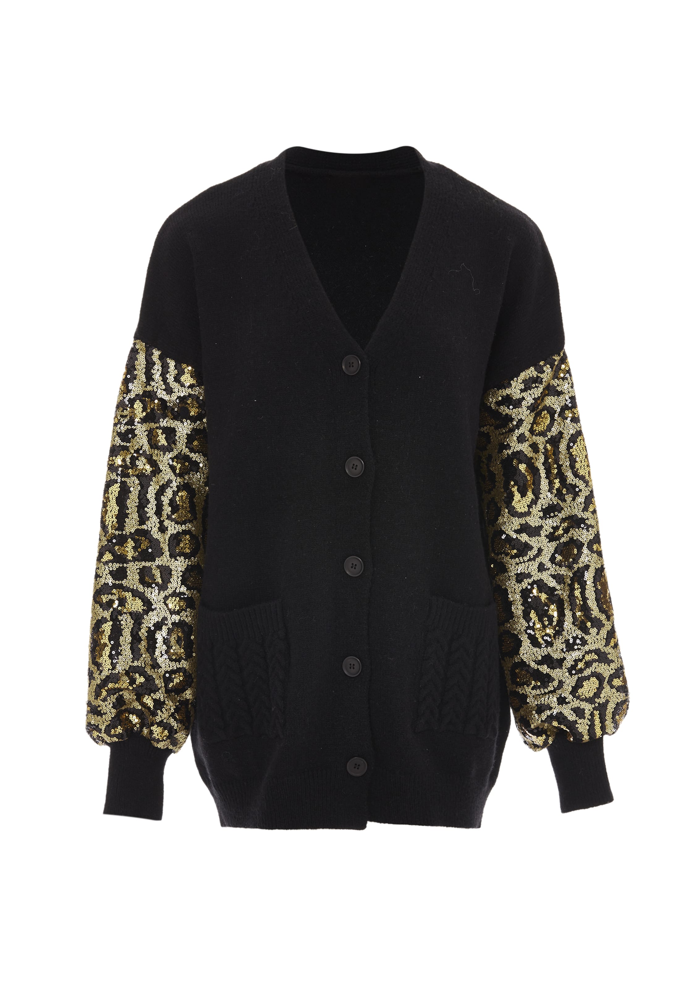 IMANE Strickjacke in Schwarz: Vorderseite