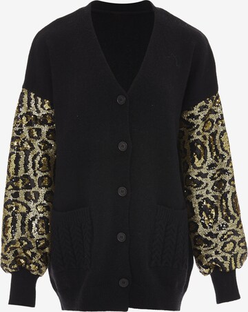 IMANE Knit Cardigan in Black: front