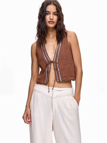Gilet Pull&Bear en marron : devant