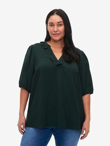 Zizzi Blouse 'XFIOLA' in Groen: voorkant