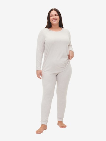 Zizzi - Skinny Pantalón de pijama 'Mavlis' en beige: frente