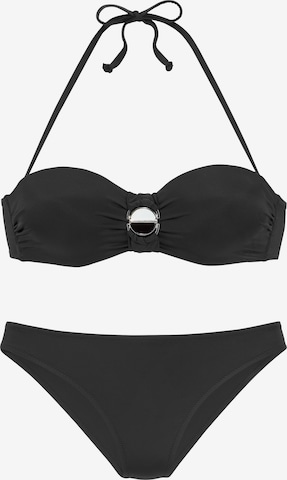 juoda JETTE Bandeau Bikinis: priekis
