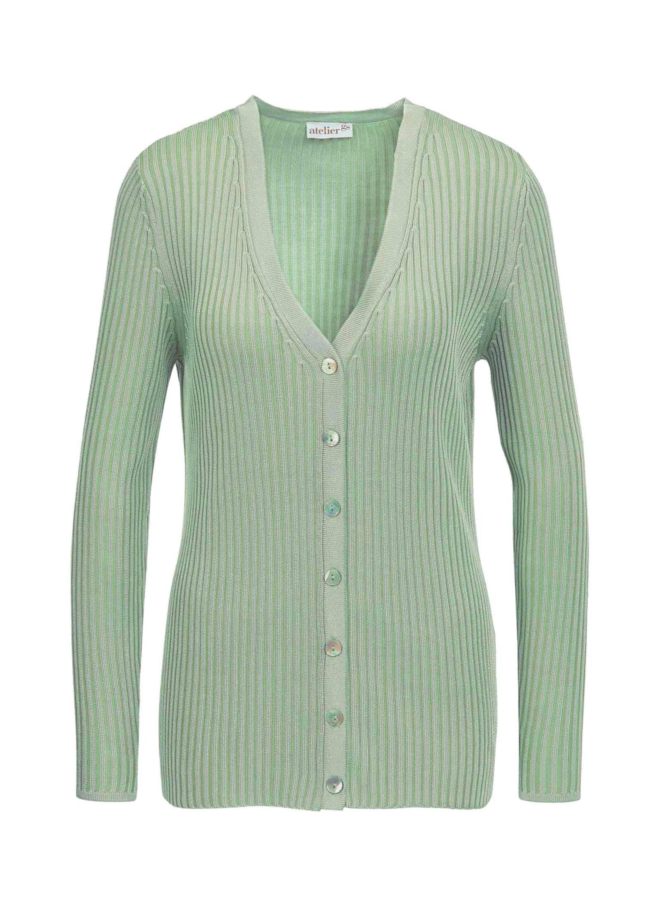 Goldner Strickjacke in Grün: Vorderseite